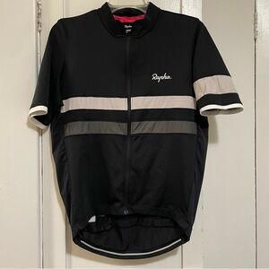 Rapha Men's Black and Gray Cycling Jacket Brevet Jersey large